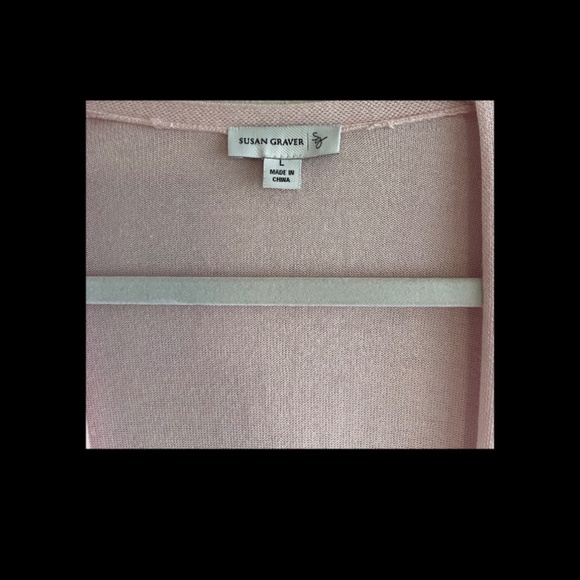 Susan Graver Rayon Blend Open Front Long Cardigan-Size Large-Pink - Picture 3 of 6